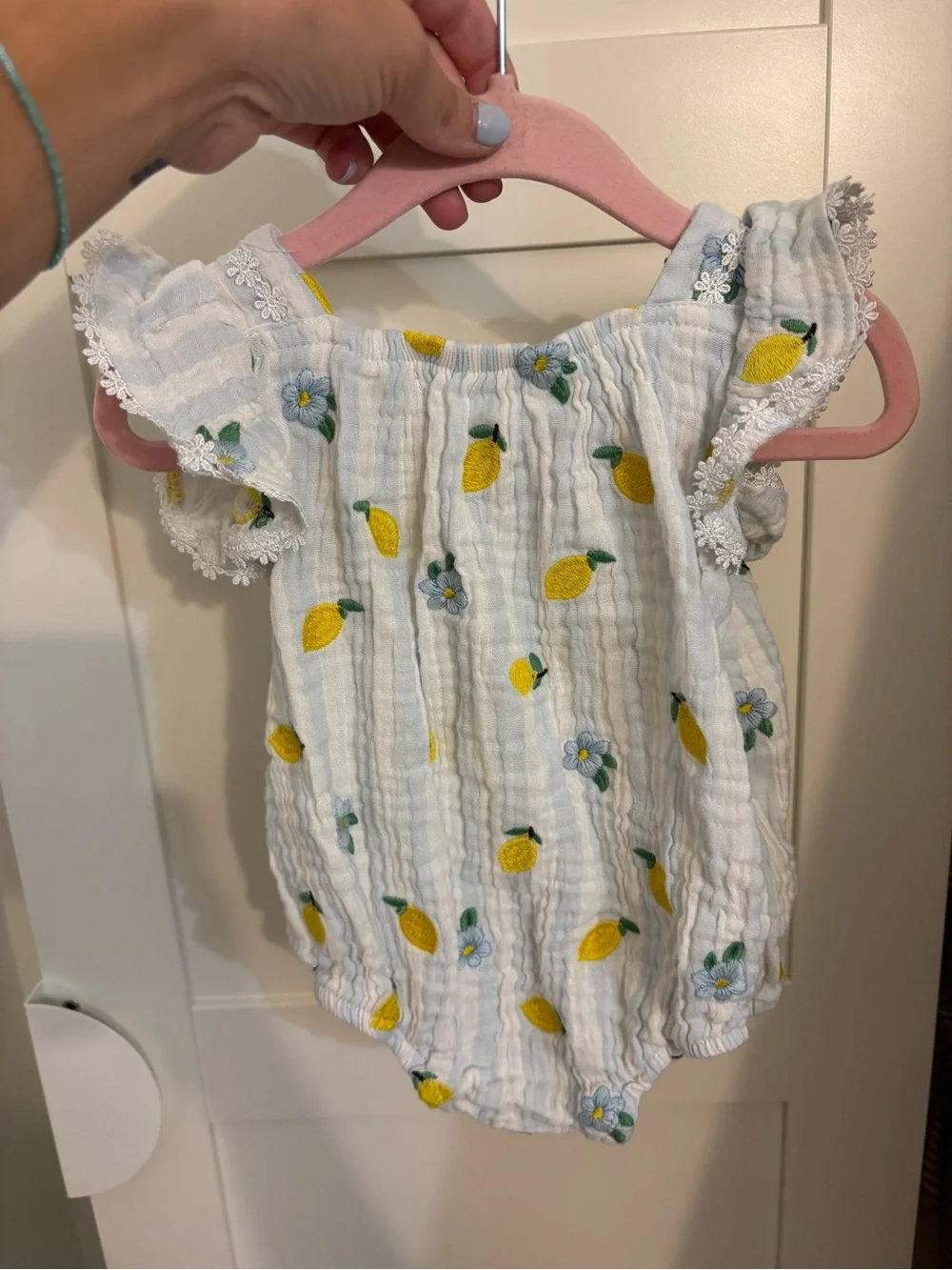 Lemon Embroidered Baby Romper